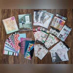 LOT of The Happy Planner stickers, planners, and accessories